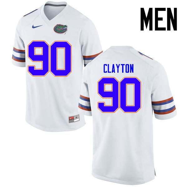 Men's NCAA Florida Gators Antonneous Clayton #90 Stitched Authentic Nike White College Football Jersey FML4665EA